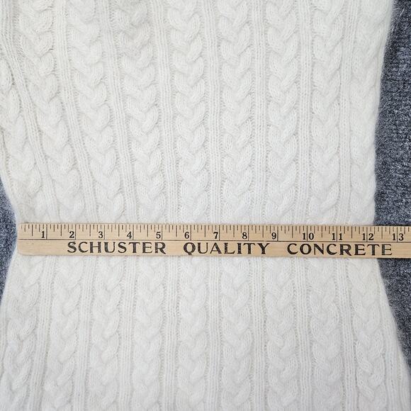 Lauren Ralph Lauren Medium Sweater Cream Angora Wool Soft Cable Knit‎ Cozy - Picture 5 of 7